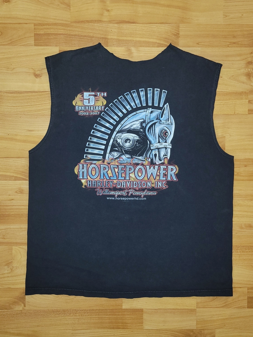 Harley-Davidson Black XL Tank Top Horsepower Eagle Sleeveless Distressed V-neck